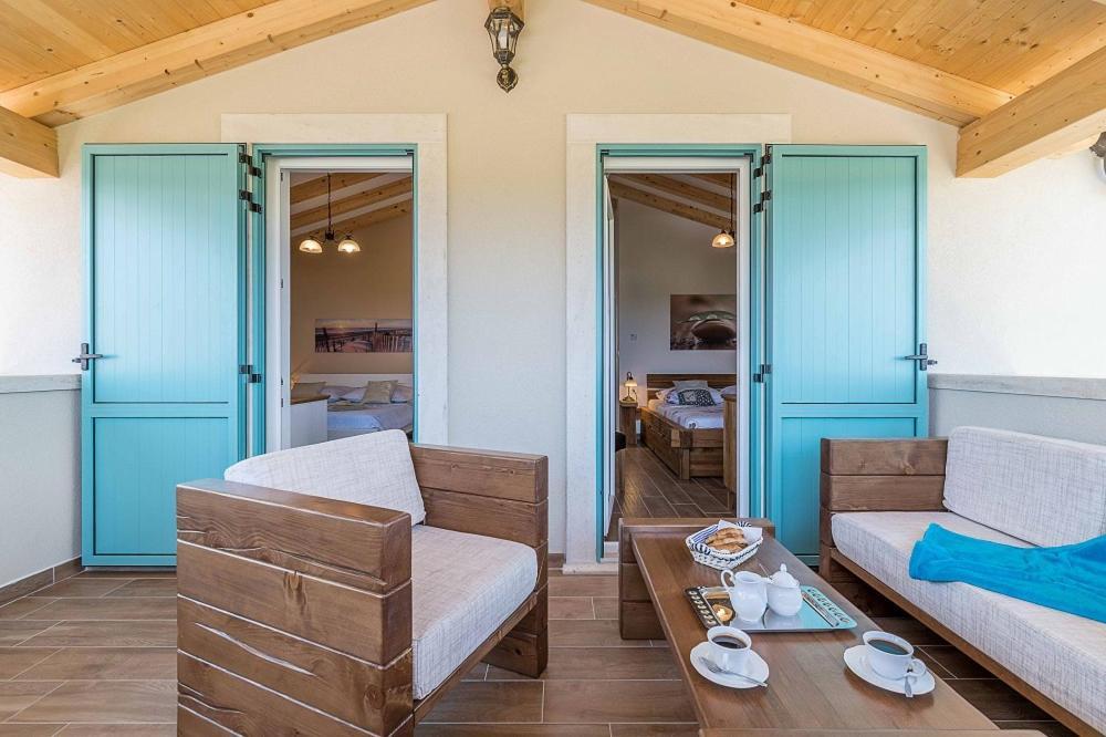Moderne Istrische Steinvilla - 4 Sterne Mit Privatem, Beheizbaren Pool & Meerblick Kavran Bagian luar foto
